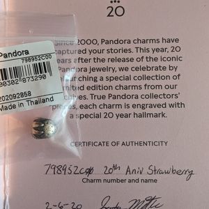 Pandora 2020 20th anniversary charms, Complete set with certificates